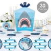 Big Dot Of Happiness Shark Zone - Jawsome Shark Party Or Birthday Party Decor And Confetti - Terrific Table Centerpiece Kit - Set Of 30