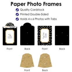 Big Dot Of Happiness Adult 70th Birthday - Gold - Birthday Party 4x6 Picture Display - Paper Photo Frames - Set Of 12 -Aurora Party Sales GUEST b0538f5d 78be 445b af94 3a5992114a99