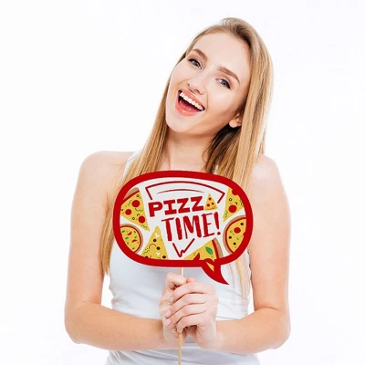 Big Dot Of Happiness Pizza Party Time - Baby Shower Or Birthday Party Photo Booth Props Kit - 20 Count 2 Big Dot Of Happiness Pizza Party Time - Baby Shower Or Birthday Party Photo Booth Props Kit - 20 Count - Image 2
