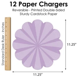 Big Dot Of Happiness Purple Stripes - Simple Party Round Table Decorations - Paper Chargers - Place Setting For 12 -Aurora Party Sales GUEST b0dc714b 1f65 488f 932d af4491099cd1