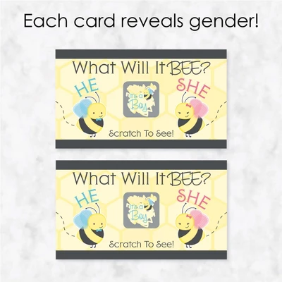 Big Dot Of Happiness Boy Bee Gender Reveal - What Will It Bee Gender Reveal Scratch Off Cards - Baby Shower Game - 22 Count 2 Big Dot Of Happiness Boy Bee Gender Reveal - What Will It Bee Gender Reveal Scratch Off Cards - Baby Shower Game - 22 Count - Image 2