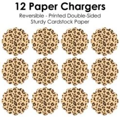 Big Dot Of Happiness Leopard Print - Cheetah Party Round Table Decorations - Paper Chargers - Place Setting For 12 -Aurora Party Sales GUEST b1155b75 5aac 454c 894c 6d97eab56a5e