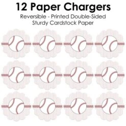 Big Dot Of Happiness Batter Up - Baseball - Baby Shower Or Birthday Party Round Table Decorations - Paper Chargers - Place Setting For 12 -Aurora Party Sales GUEST b221e302 790d 44dd a9b6 d56a3b9a2c3a