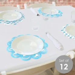 Big Dot Of Happiness Taking Flight - Airplane Vintage Plane Baby Shower Or Birthday Party Round Table Decorations Paper Chargers Place Setting For 12