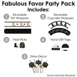 Big Dot Of Happiness Nash Bash - Nashville Bachelorette Party Favors And Cupcake Kit - Fabulous Favor Party Pack - 100 Pieces