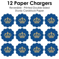 Big Dot Of Happiness Royal Prince Charming - Baby Shower Or Birthday Party Round Table Decorations - Paper Chargers - Place Setting For 12 -Aurora Party Sales GUEST b325047b 278b 4c67 a49d 26d36c488e24