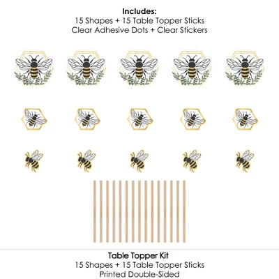 Big Dot Of Happiness Little Bumblebee - Bee Baby Shower Or Birthday Party Centerpiece Sticks - Table Toppers - Set Of 15 5 Big Dot Of Happiness Little Bumblebee - Bee Baby Shower Or Birthday Party Centerpiece Sticks - Table Toppers - Set Of 15 - Image 5