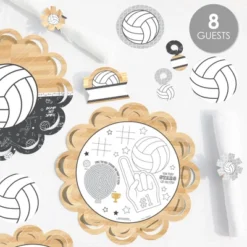 Big Dot Of Happiness Bump, Set, Spike - Volleyball - Happy Birthday Party Supplies Kit - Ready To Party Pack - 8 Guests
