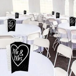 Big Dot Of Happiness Mr. And Mrs. - Table Decorations - Black And White Wedding Or Bridal Shower Fold And Flare Centerpieces - 10 Count -Aurora Party Sales GUEST b37e1eaf 3f68 4127 9df3 616e8941bd26