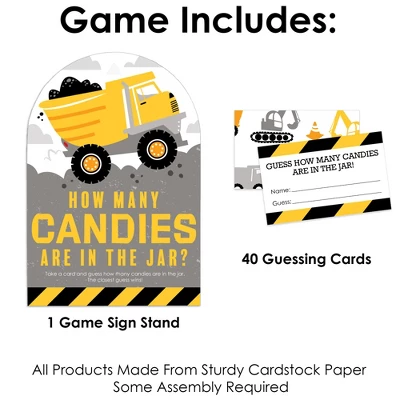 Big Dot Of Happiness Dig It - Construction Party Zone - How Many Candies Baby Shower Or Birthday Party Game - 1 Stand And 40 Cards Candy Guessing Game 2 Big Dot Of Happiness Dig It - Construction Party Zone - How Many Candies Baby Shower Or Birthday Party Game - 1 Stand And 40 Cards Candy Guessing Game - Image 2