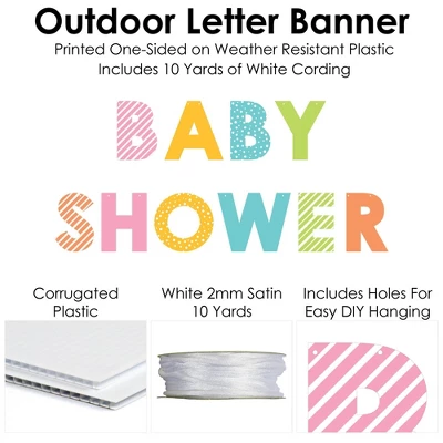 Big Dot Of Happiness Colorful Baby Shower - Large Gender Neutral Party Decorations - Baby Shower - Outdoor Letter Banner 3 Big Dot Of Happiness Colorful Baby Shower - Large Gender Neutral Party Decorations - Baby Shower - Outdoor Letter Banner - Image 3