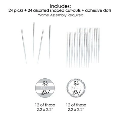 Big Dot Of Happiness We Still Do - Wedding Anniversary - Dessert Cupcake Toppers - Anniversary Party Clear Treat Picks - Set Of 24 4 Big Dot Of Happiness We Still Do - Wedding Anniversary - Dessert Cupcake Toppers - Anniversary Party Clear Treat Picks - Set Of 24 - Image 4