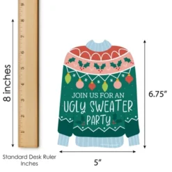 Big Dot Of Happiness Colorful Christmas Sweaters - Shaped Fill-In Invitations - Ugly Sweater Holiday Party Invitation Cards With Envelopes - Set Of 12 -Aurora Party Sales GUEST b4cb906a eea7 43f7 89b9 7234d34c61b0