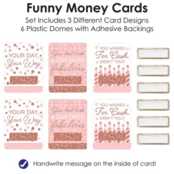 Big Dot Of Happiness Pink Rose Gold Birthday - DIY Assorted Happy Birthday Cash Holder Gift - Funny Money Cards - Set Of 6 -Aurora Party Sales GUEST b4dd80ab 0004 427b b979 d1b64b78db57