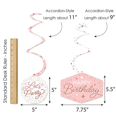Big Dot Of Happiness Pink Rose Gold Birthday - Happy Birthday Party Hanging Decor - Party Decoration Swirls - Set Of 40 5 Big Dot Of Happiness Pink Rose Gold Birthday - Happy Birthday Party Hanging Decor - Party Decoration Swirls - Set Of 40 - Image 5