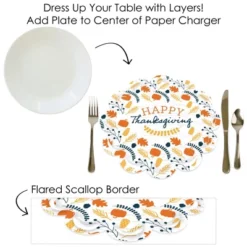 Big Dot Of Happiness Happy Thanksgiving - Fall Harvest Party Round Table Decorations - Paper Chargers - Place Setting For 12 11 Big Dot Of Happiness Happy Thanksgiving - Fall Harvest Party Round Table Decorations - Paper Chargers - Place Setting For 12 -Aurora Party Sales GUEST b5bf58c7 d980 4369 9b3e e201fa65a84e