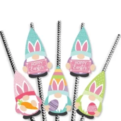Big Dot Of Happiness Easter Gnomes - Paper Straw Decor - Spring Bunny Party Striped Decorative Straws - Set Of 24 -Aurora Party Sales GUEST b636dc83 c3e5 4fbc 9b85 ebc8c3cd5d10