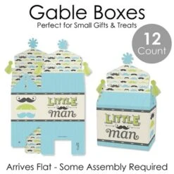 Big Dot Of Happiness Dashing Little Man Mustache Party - Treat Box Party Favors - Baby Shower Or Birthday Party Goodie Gable Boxes - Set Of 12 -Aurora Party Sales GUEST b64dbadb ad87 49d4 a178 2f647bbaa04c