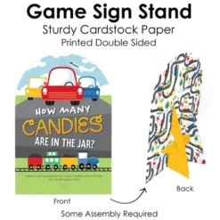 Big Dot Of Happiness Cars, Trains, And Airplanes - How Many Candies Transportation Birthday Party Game - 1 Stand And 40 Cards - Candy Guessing Game -Aurora Party Sales GUEST b670aef0 416c 4018 ac91 16010f7d6000
