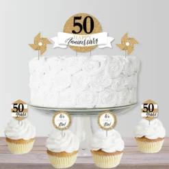 Big Dot Of Happiness We Still Do - 50th Wedding Anniversary - Anniversary Party Cake Decorating Kit - Happy Anniversary Cake Topper Set - 11 Pieces -Aurora Party Sales GUEST b6a6ee1e c7ff 442c a659 054873b2cbdd