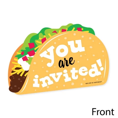 Big Dot Of Happiness Taco 'Bout Fun - Shaped Fill-in Invitations - Fiesta Invitation Cards With Envelopes - Set Of 12 2 Big Dot Of Happiness Taco 'Bout Fun - Shaped Fill-in Invitations - Fiesta Invitation Cards With Envelopes - Set Of 12 - Image 2