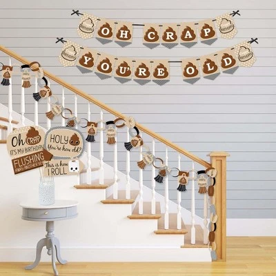 Big Dot Of Happiness Oh Crap, You're Old - Banner And Photo Booth Decorations - Poop Birthday Party Supplies Kit - Doterrific Bundle 2 Big Dot Of Happiness Oh Crap, You're Old - Banner And Photo Booth Decorations - Poop Birthday Party Supplies Kit - Doterrific Bundle - Image 2