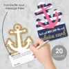 Big Dot Of Happiness Last Sail Before The Veil - Anchor Wish Card Nautical Bachelorette Party Activities - Shaped Advice Cards Game - Set Of 20