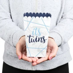 Big Dot Of Happiness It's Twin Boys - Blue Twins Baby Shower Favor Popcorn Treat Boxes - Set Of 12 -Aurora Party Sales GUEST b70abea2 2124 46cc a6c0 709bad35e42a