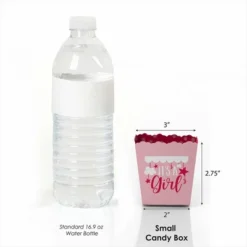 Big Dot Of Happiness It's A Girl - Party Mini Favor Boxes - Pink Baby Shower Treat Candy Boxes - Set Of 12