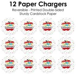 Big Dot Of Happiness Teacher Retirement - Happy Retirement Party Round Table Decorations - Paper Chargers - Place Setting For 12 -Aurora Party Sales GUEST b715f118 6b28 4fb9 9460 67f419e56204