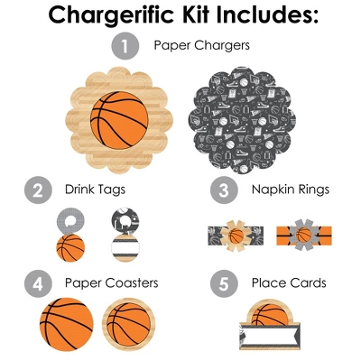 Big Dot Of Happiness Nothin’ But Net - Basketball - Baby Shower Or Birthday Party Paper Charger & Table Decorations Chargerific Kit For 8 2 Big Dot Of Happiness Nothin’ But Net - Basketball - Baby Shower Or Birthday Party Paper Charger & Table Decorations Chargerific Kit For 8 - Image 2