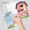 Big Dot Of Happiness Girl Farm Animals - Shaped Fill-In Invitations Pink Barnyard Baby Shower Or Birthday Party Invitation Cards With Envelopes 12 Ct