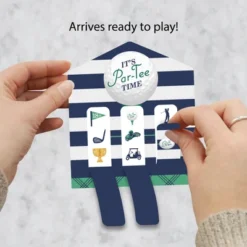 Big Dot Of Happiness Par-Tee Time - Golf - Birthday Or Retirement Party Game Pickle Cards - Pull Tabs 3-in-a-Row - Set Of 12