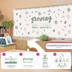 Big Dot Of Happiness Eucalyptus Greenery School Bulletin Board Set Classroom Decoration Kit