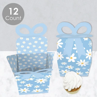 Big Dot Of Happiness Blue Daisy Flowers - Square Favor Gift Boxes - Floral Party Bow Boxes - Set Of 12 2 Big Dot Of Happiness Blue Daisy Flowers - Square Favor Gift Boxes - Floral Party Bow Boxes - Set Of 12 - Image 2