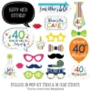 Big Dot Of Happiness 40th Birthday - Cheerful Happy Birthday - Colorful Fortieth Birthday Party Photo Booth Props Kit - 20 Count