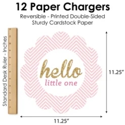 Big Dot Of Happiness Hello Little One - Pink And Gold - Girl Baby Shower Round Table Decorations - Paper Chargers - Place Setting For 12 -Aurora Party Sales GUEST baddfc99 ac21 44fc bf03 aec606960e40