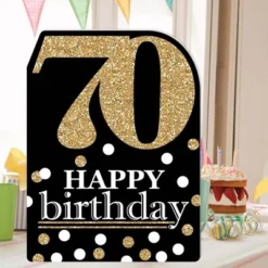 Big Dot Of Happiness Adult 70th Birthday - Gold - Happy Birthday Giant Greeting Card - Big Shaped Jumborific Card