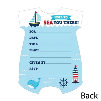 Big Dot Of Happiness Ahoy It's A Boy - Shaped Fill-In Invitations - Nautical Baby Shower Invitation Cards With Envelopes - Set Of 12 3 Big Dot Of Happiness Ahoy It's A Boy - Shaped Fill-In Invitations - Nautical Baby Shower Invitation Cards With Envelopes - Set Of 12 - Image 3