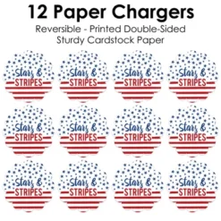 Big Dot Of Happiness Stars & Stripes - Patriotic Party Round Table Decorations - Paper Chargers - Place Setting For 12 -Aurora Party Sales GUEST bcabf79d 377c 470c bb9c 768703b7f911