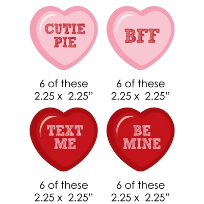 Big Dot Of Happiness Conversation Hearts Paper Straw Decor - Valentine's Day Party Striped Decorative Straws - Set Of 24 1 Big Dot Of Happiness Conversation Hearts Paper Straw Decor - Valentine's Day Party Striped Decorative Straws - Set Of 24