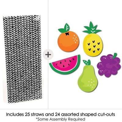 Big Dot Of Happiness Tutti Fruity Paper Straw Decor - Frutti Summer Baby Shower Or Birthday Party Striped Decorative Straws - Set Of 24 2 Big Dot Of Happiness Tutti Fruity Paper Straw Decor - Frutti Summer Baby Shower Or Birthday Party Striped Decorative Straws - Set Of 24 - Image 2
