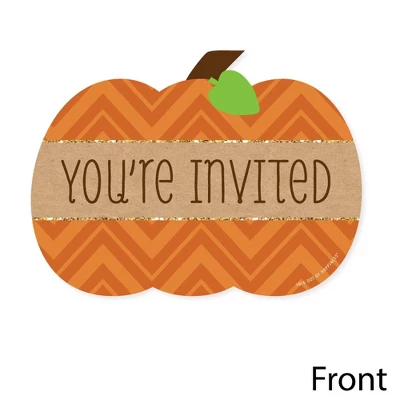 Big Dot Of Happiness Pumpkin Patch - Shaped Fill-in Invitations - Fall, Halloween Or Thanksgiving Party Invitation Cards With Envelopes - Set Of 12 2 Big Dot Of Happiness Pumpkin Patch - Shaped Fill-in Invitations - Fall, Halloween Or Thanksgiving Party Invitation Cards With Envelopes - Set Of 12 - Image 2