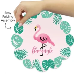 Big Dot Of Happiness Pink Flamingo - Tropical Summer Party Round Table Decorations - Paper Chargers - Place Setting For 12 -Aurora Party Sales GUEST be92fa2e b20b 4224 9f56 54f13ec5f388