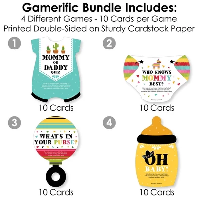Big Dot Of Happiness Let's Fiesta - 4 Baby Shower Games - 10 Cards Each - Gamerific Bundle 2 Big Dot Of Happiness Let's Fiesta - 4 Baby Shower Games - 10 Cards Each - Gamerific Bundle - Image 2