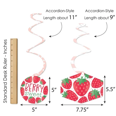 Big Dot Of Happiness Berry Sweet Strawberry - Fruit Themed Birthday Party Or Baby Shower Hanging Decor - Party Decoration Swirls - Set Of 40 5 Big Dot Of Happiness Berry Sweet Strawberry - Fruit Themed Birthday Party Or Baby Shower Hanging Decor - Party Decoration Swirls - Set Of 40 - Image 5