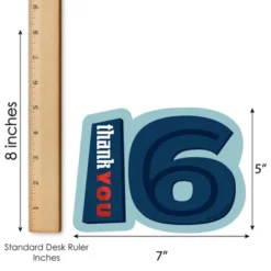 Big Dot Of Happiness Boy 16th Birthday - Shaped Thank You Cards - Sweet Sixteen Birthday Party Thank You Note Cards With Envelopes - Set Of 12 -Aurora Party Sales GUEST bedcb39c 98e2 40af 871f 389fafe21805