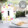 Big Dot Of Happiness Wildflowers Bride - Boho Floral Bridal Shower And Wedding Party Double-Sided 5 X 7 Inches Cards - Table Numbers - 1-20