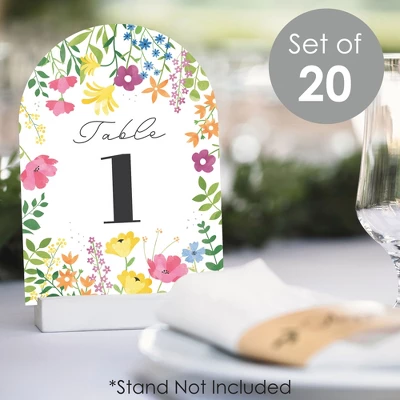 Big Dot Of Happiness Wildflowers Bride - Boho Floral Bridal Shower And Wedding Party Double-Sided 5 X 7 Inches Cards - Table Numbers - 1-20 1 Big Dot Of Happiness Wildflowers Bride - Boho Floral Bridal Shower And Wedding Party Double-Sided 5 X 7 Inches Cards - Table Numbers - 1-20