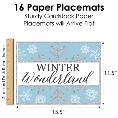 Big Dot Of Happiness Winter Wonderland - Party Table Decorations - Snowflake Holiday Party And Winter Wedding Placemats - Set Of 16 3 Big Dot Of Happiness Winter Wonderland - Party Table Decorations - Snowflake Holiday Party And Winter Wedding Placemats - Set Of 16 - Image 3